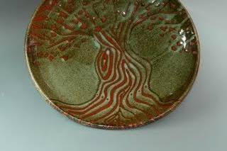 Tree design for dinnerware, service platters or wall tiles