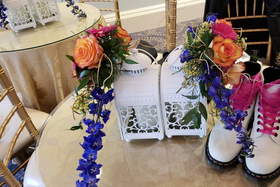 Brides Shoes and Flowers