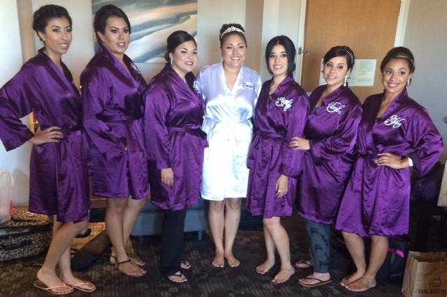 The bride with her bridesmaids