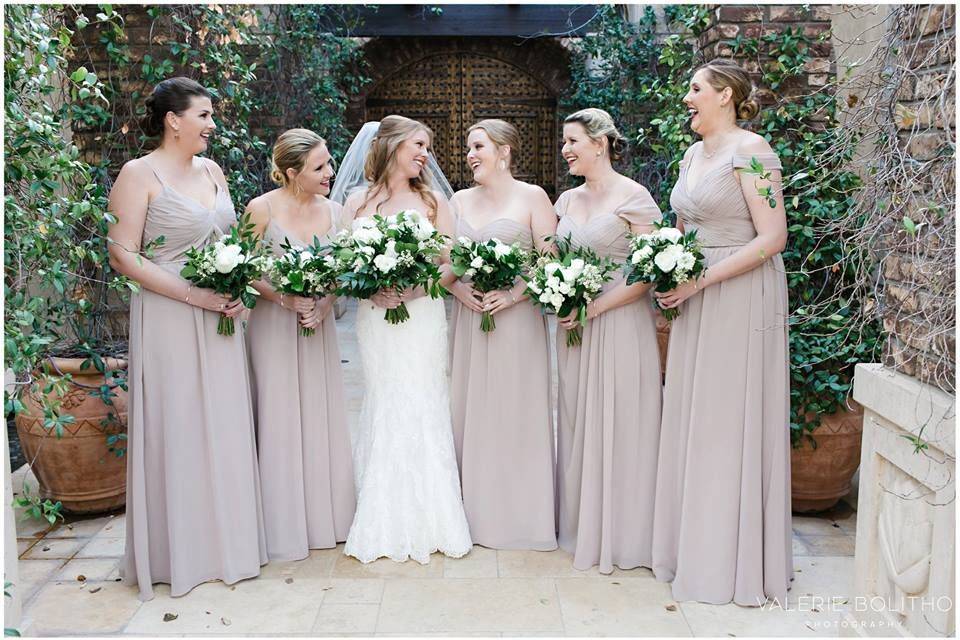 The bride with her bridesmaids