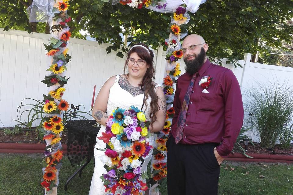 The bride and groom