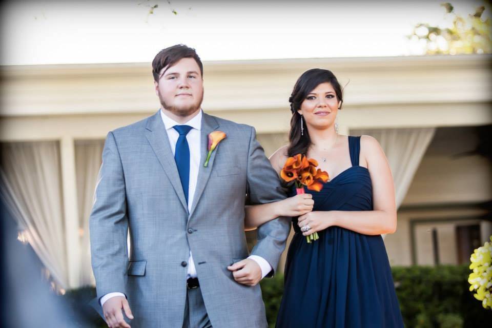 Groomsman and bridesmaid