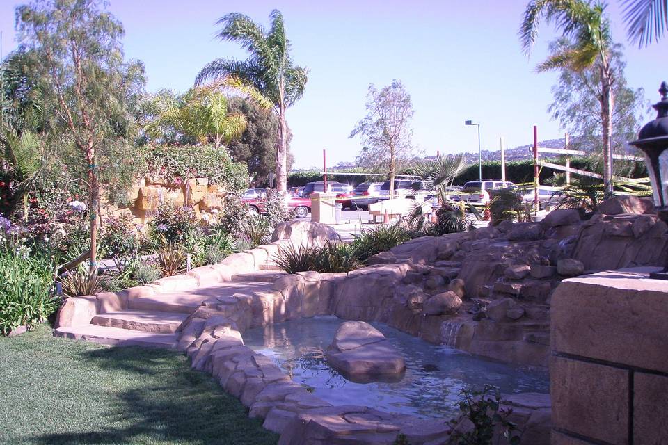 Greenery and water features