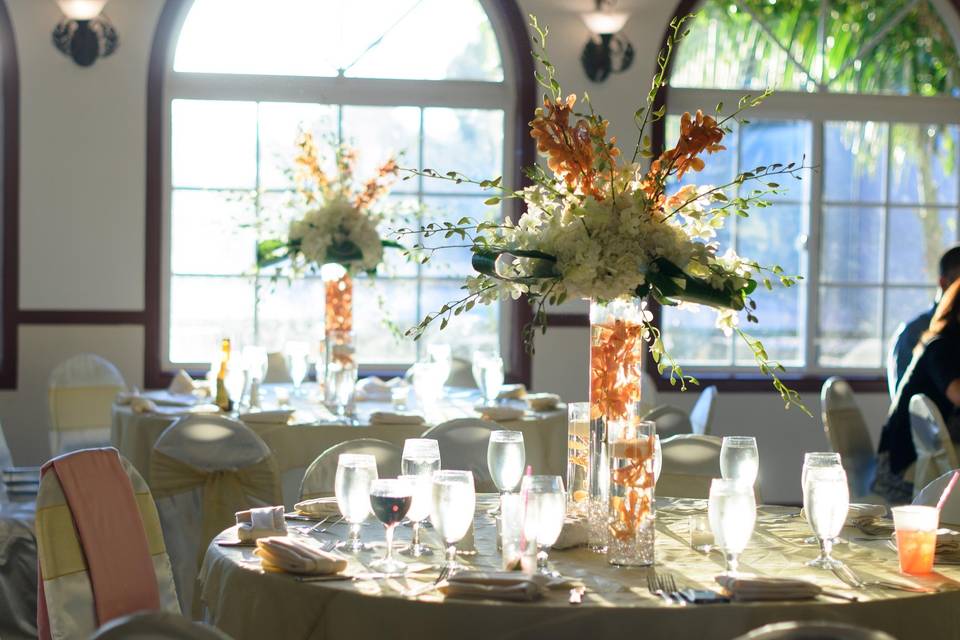 Raised floral centerpieces