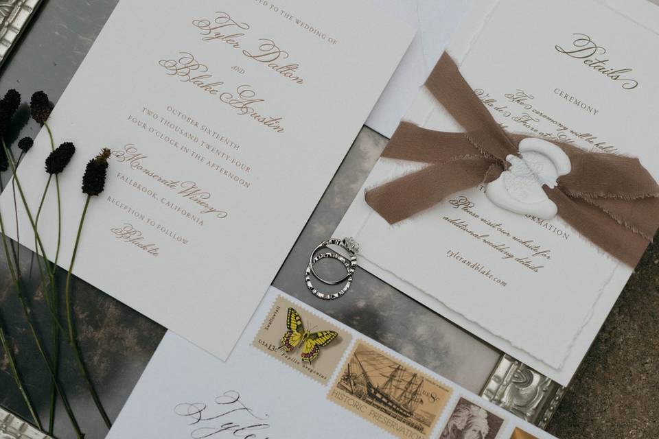 Wedding flat lay