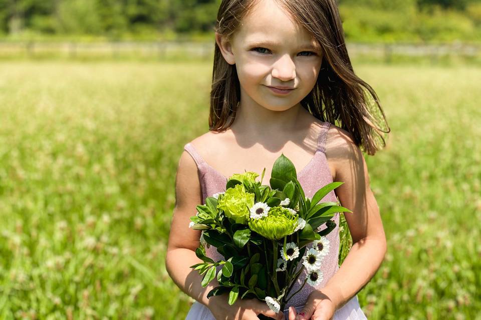 Flower girl in the field