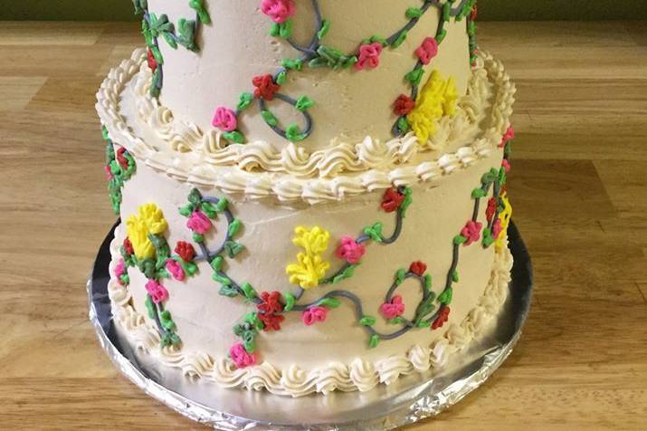 Two tier vineyard cake