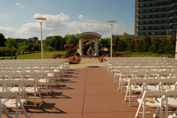 Wedding ceremony setup outside