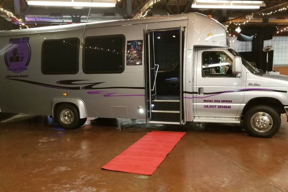 Red carpet to the vehicle