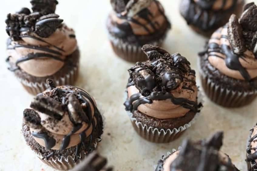 Double Chocolate Oreo Cupcakes
