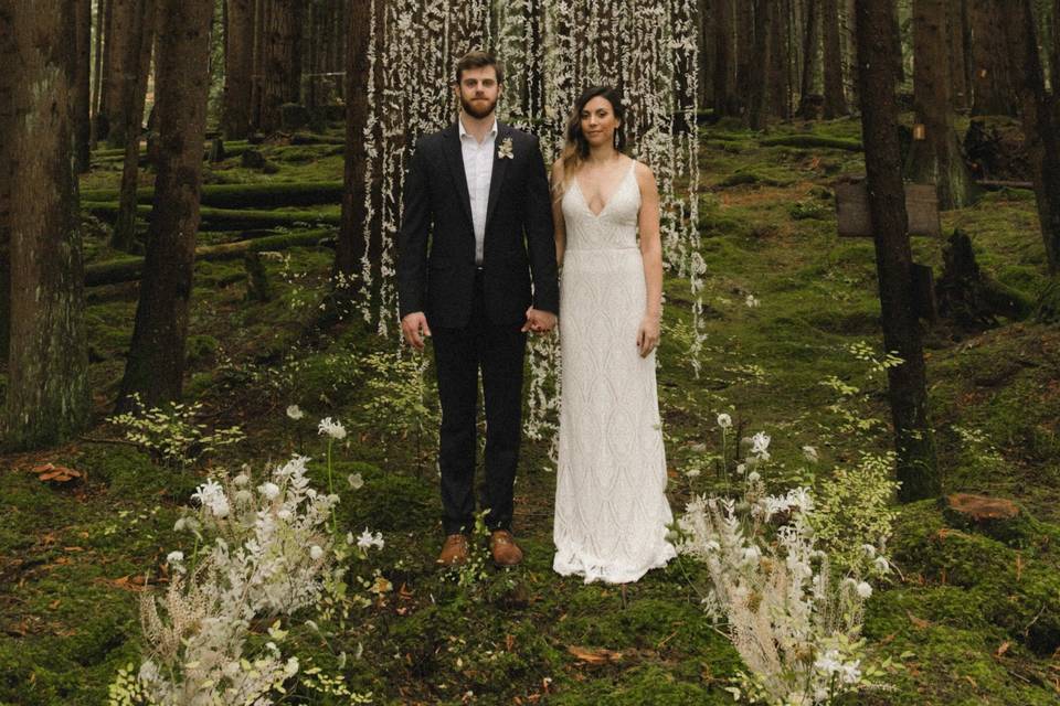 Rustic forest ceremony