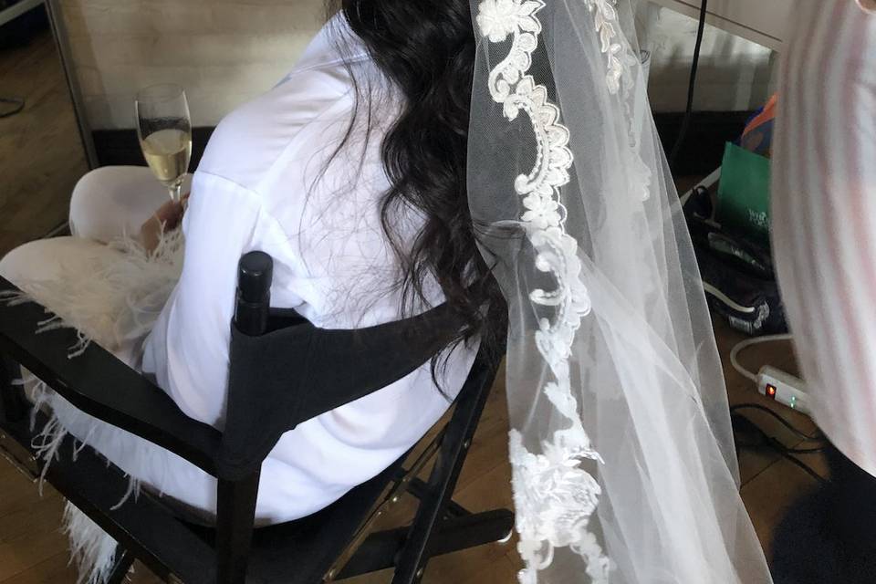Custom lace veil