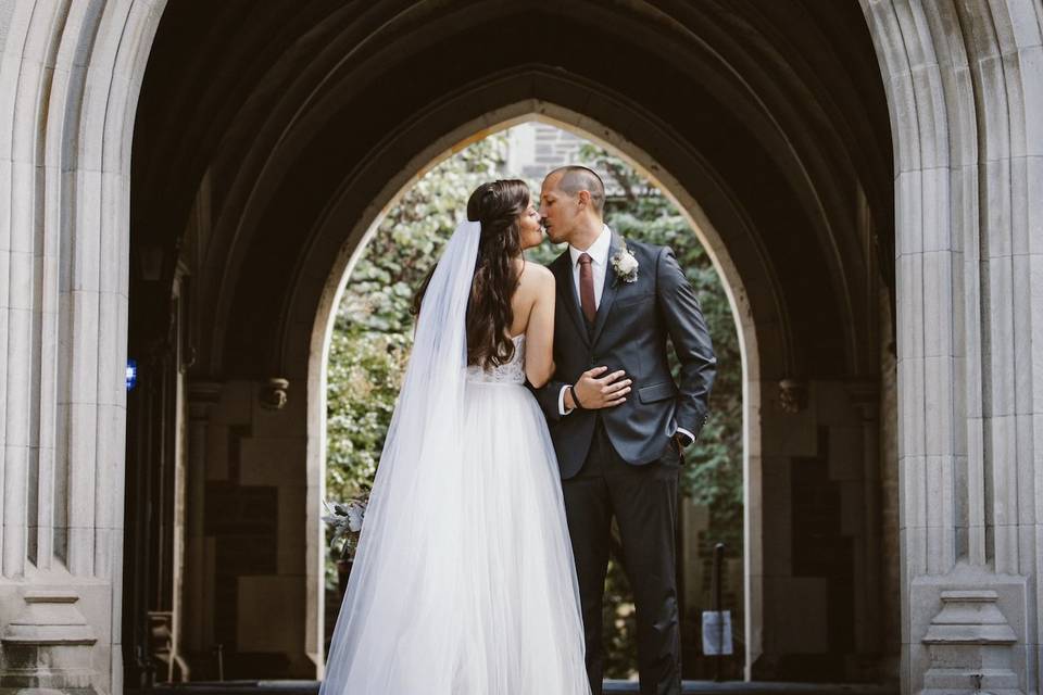 Custom cathedral veil