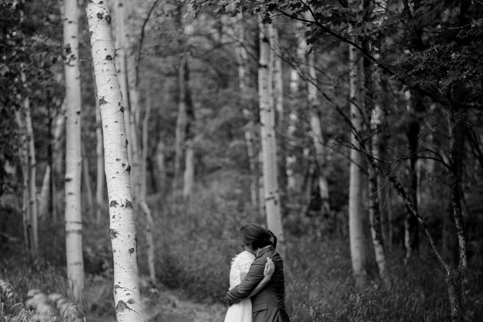 Intimate Moment in the Woods