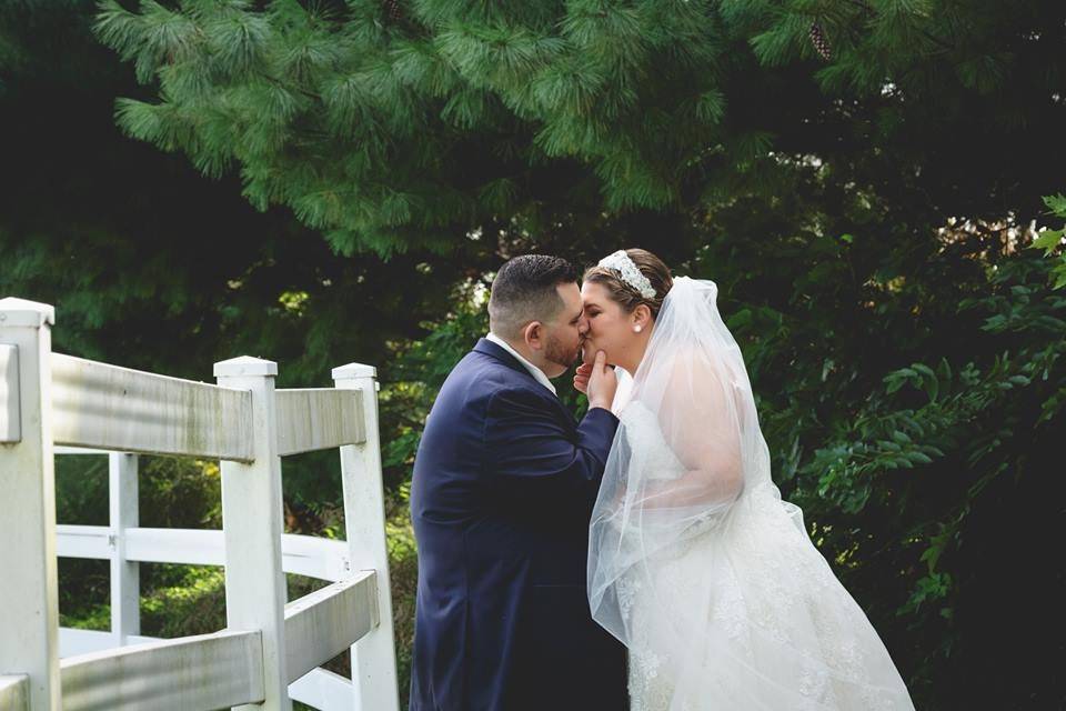 Bride and Groom Kiss