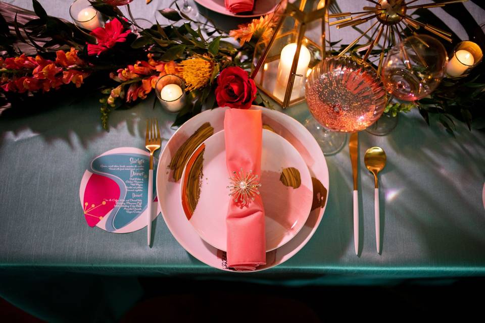 Vibrant table setting