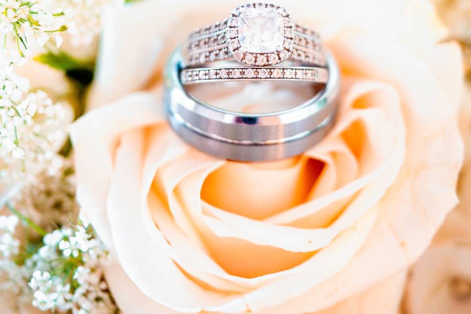 Wedding ring and flowers