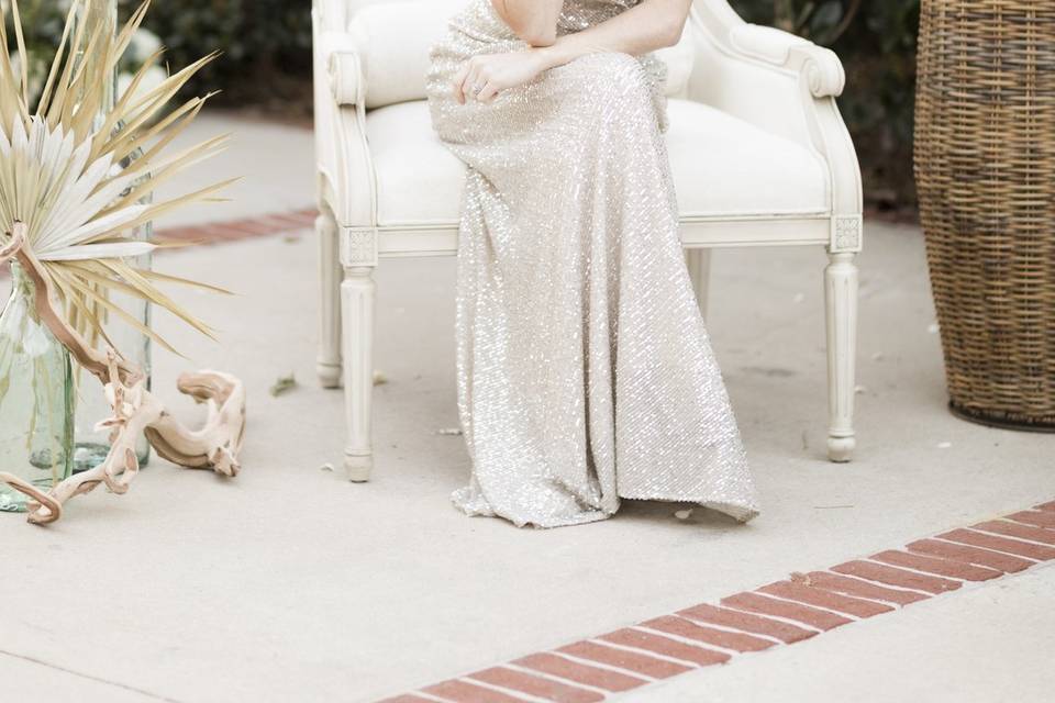 Bride in Courtyard