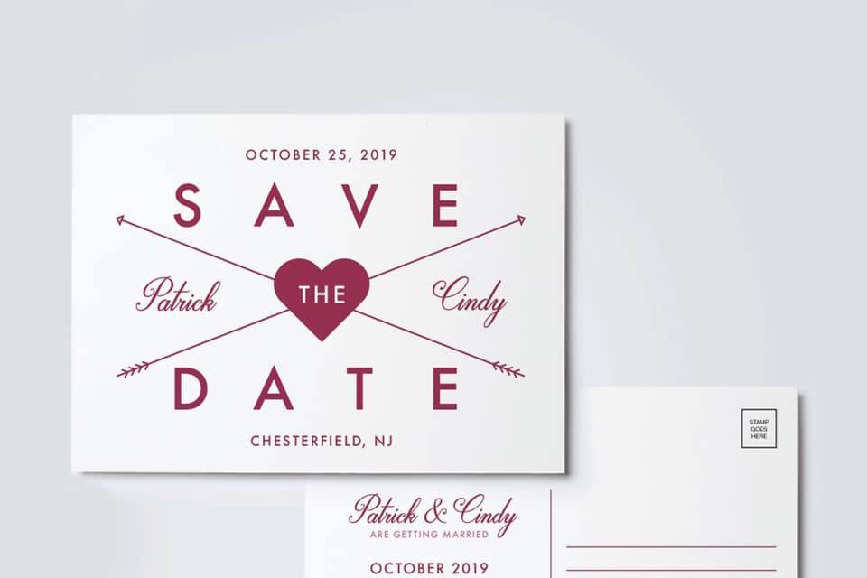 Save the Dates - Heart Arrows