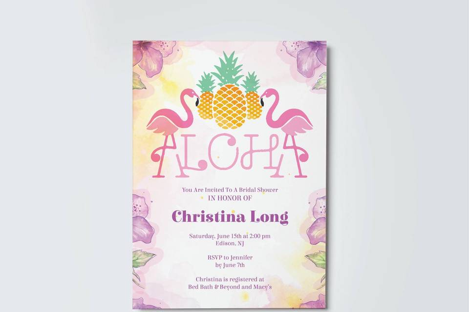 Shower Invites - Aloha