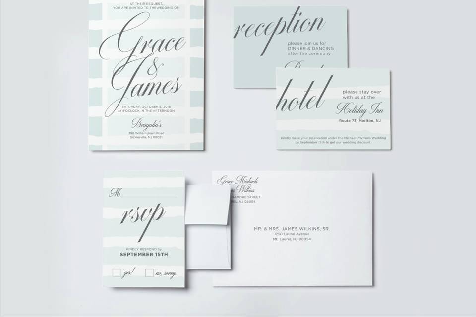 Mint Stripe wedding suite