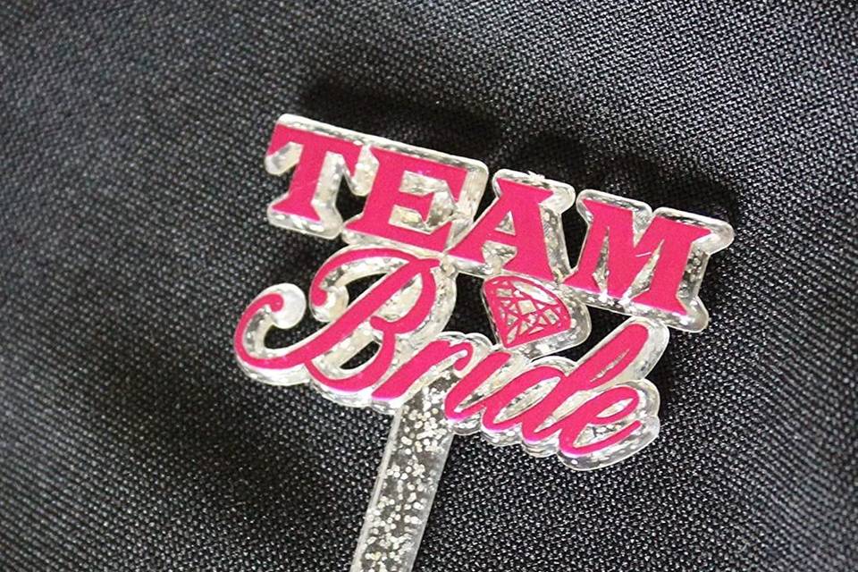 Team Bride swizzle stick