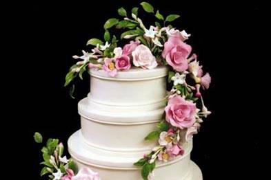 6-tier floral wedding cake