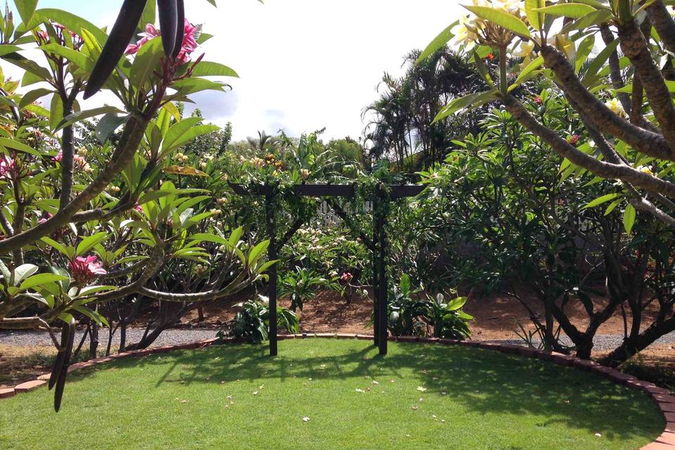 Decorated wedding arbor