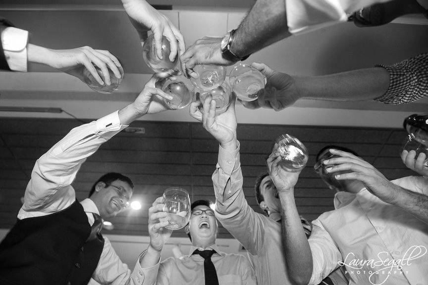 Groomsmen toasting