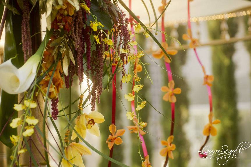 Mandap dripping with orchids