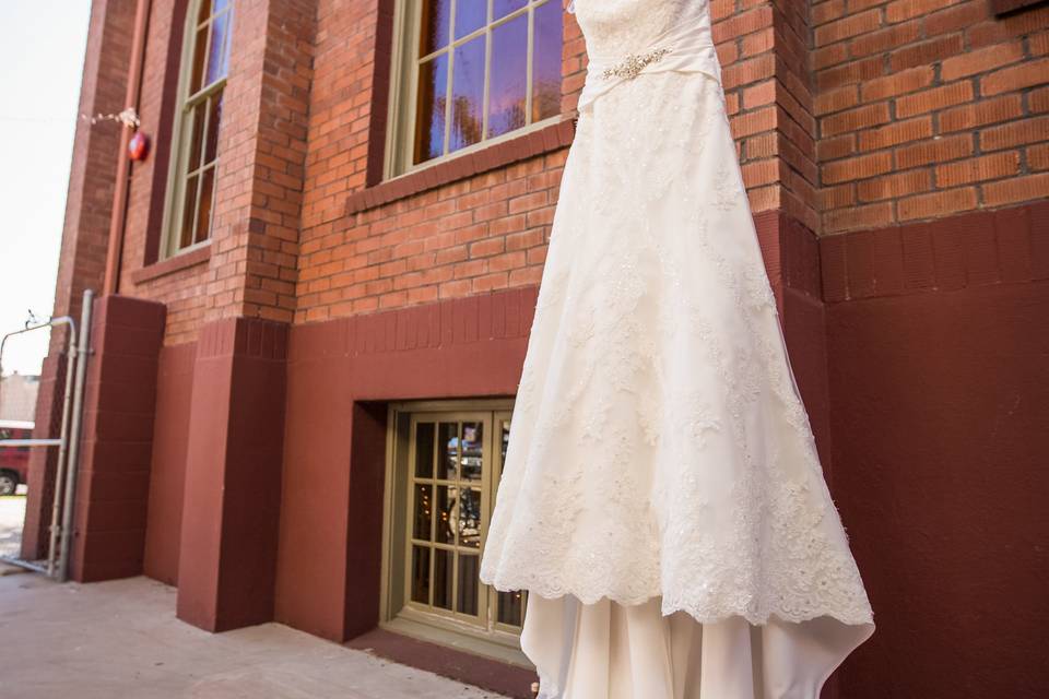 Wedding gown downtown