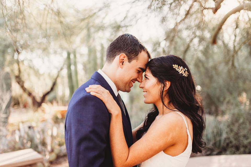 L&J bride in her dress