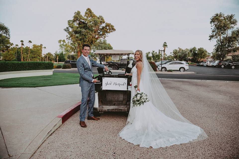 K&L just married golf cart