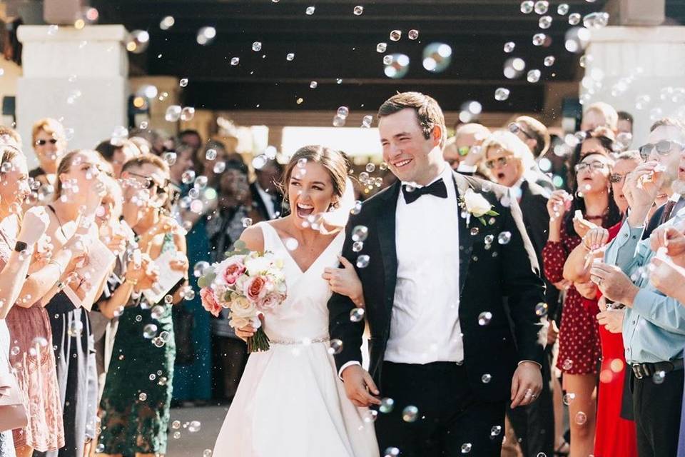 Bride and her mother's flowers