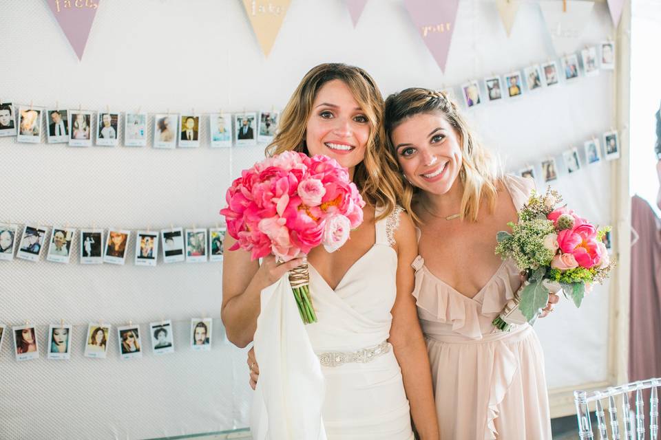 Bride with bridesmaid