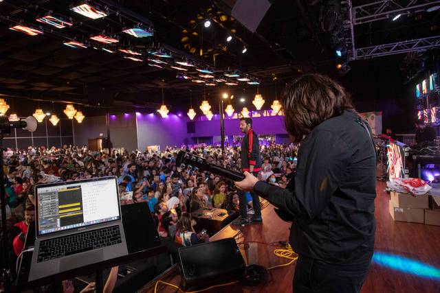 On stage