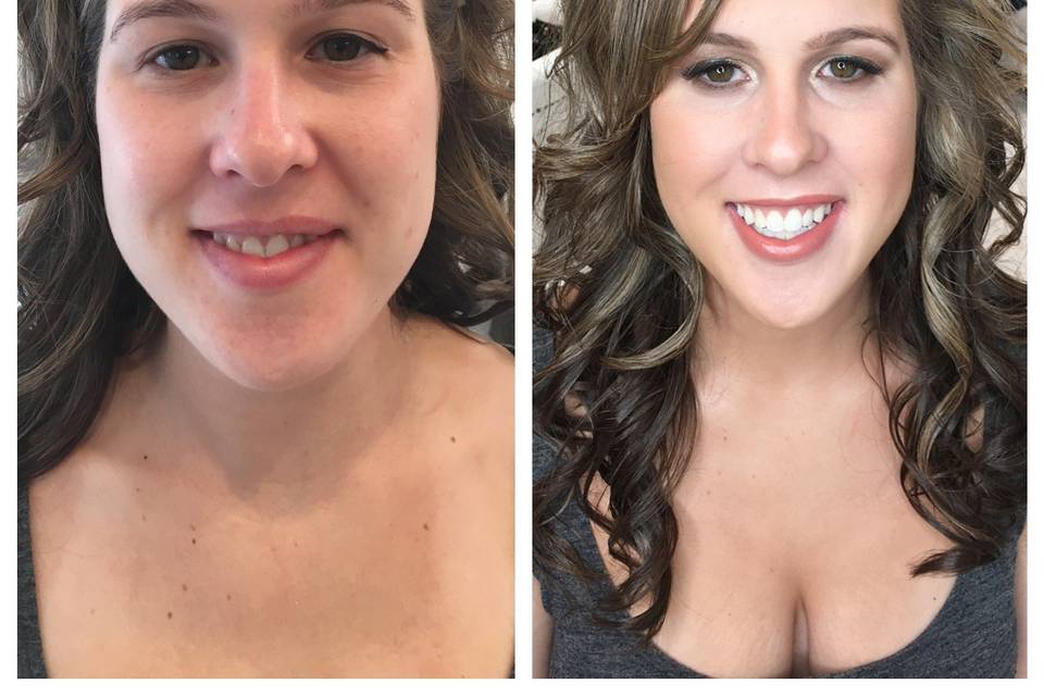 Before and after curls