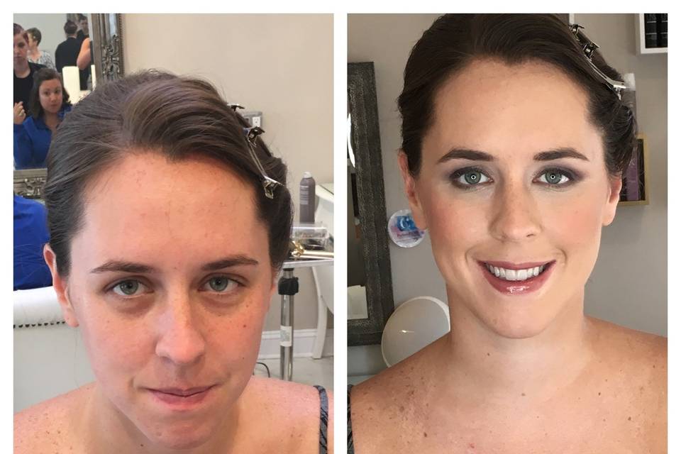 Bridal hairdo and excellent makeup