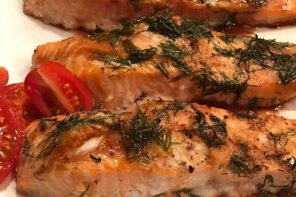 Grilled Salmon with herbs