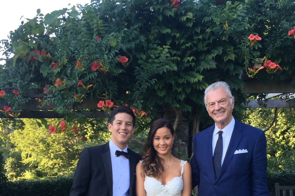 Reverend with the newlyweds