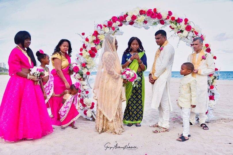 Ceremony on beach