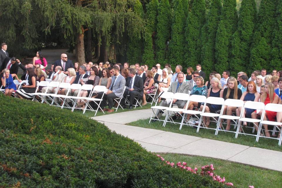 Ceremony sound system is separate from the reception sound.