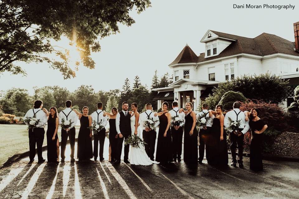 Bridal party outside