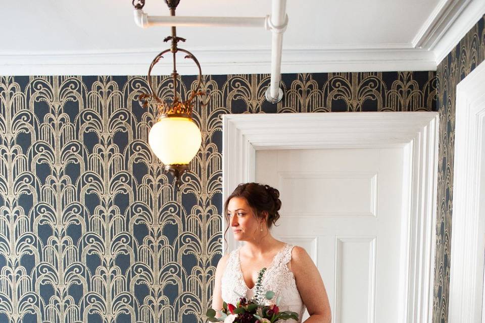 Couple on the grand staircase