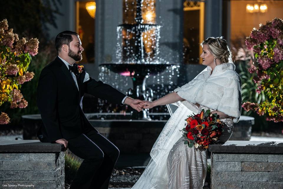 Couple by the fountain