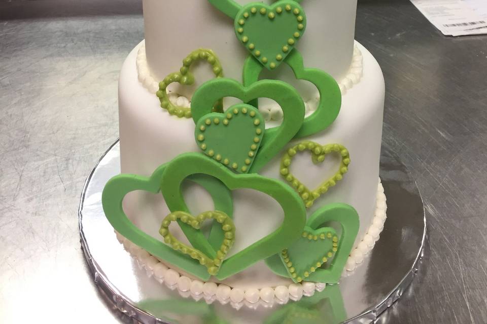 Elegant green hearts