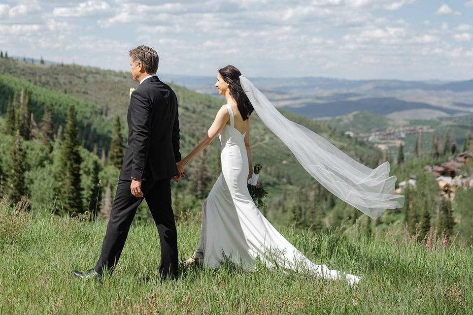 Bride and groom in Park City