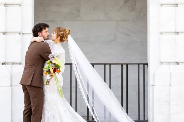 Bride and groom at DIA