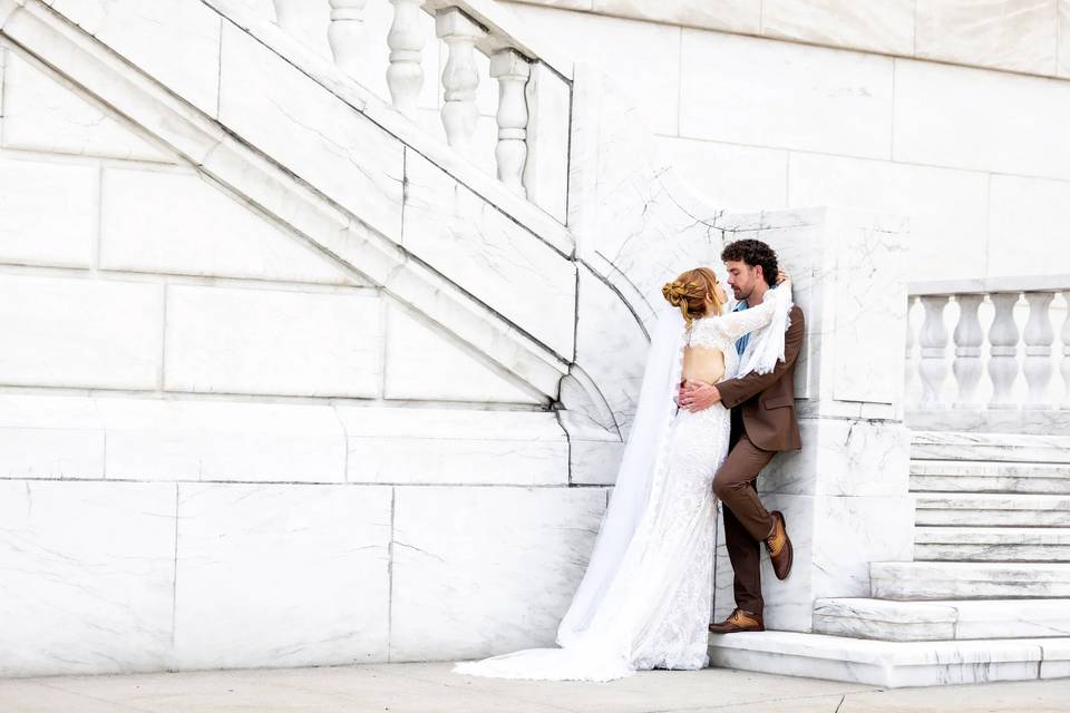 Bride and groom at DIA