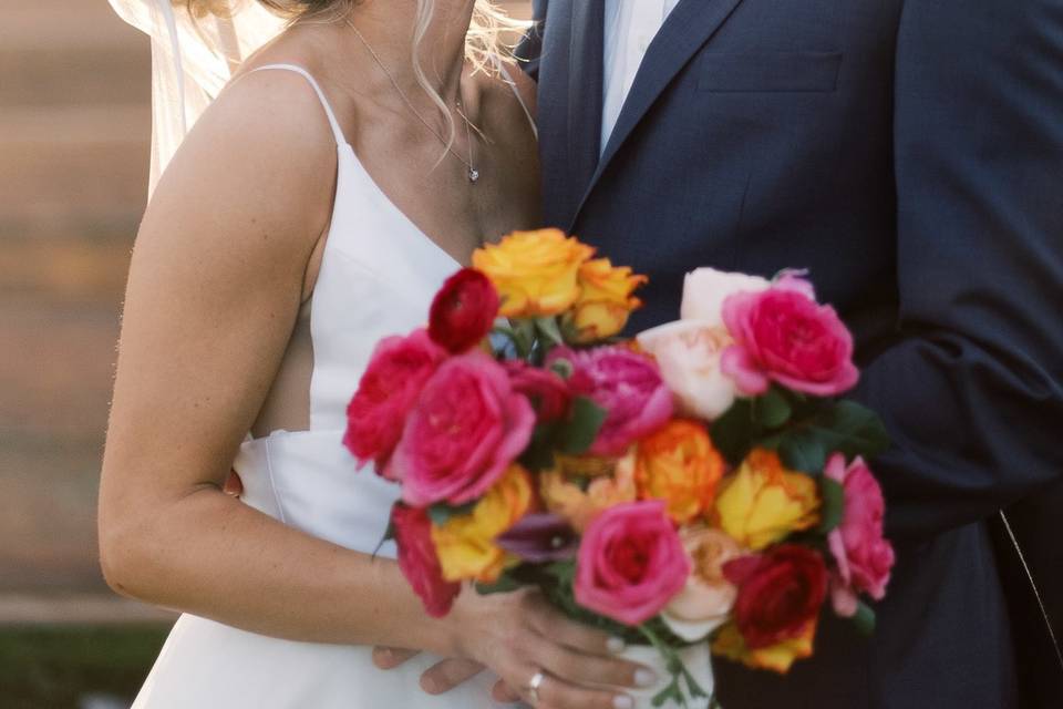 Bride and groom Spring Wedding